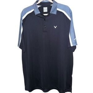 Callaway Golf Opti Dri Peacoat Performance Polo Shirt Navy Blue Large